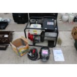 A HONDA WELDER GENERATOR, WITH MASKS, LEADS AND OWNERS WORKSHOP MANUAL