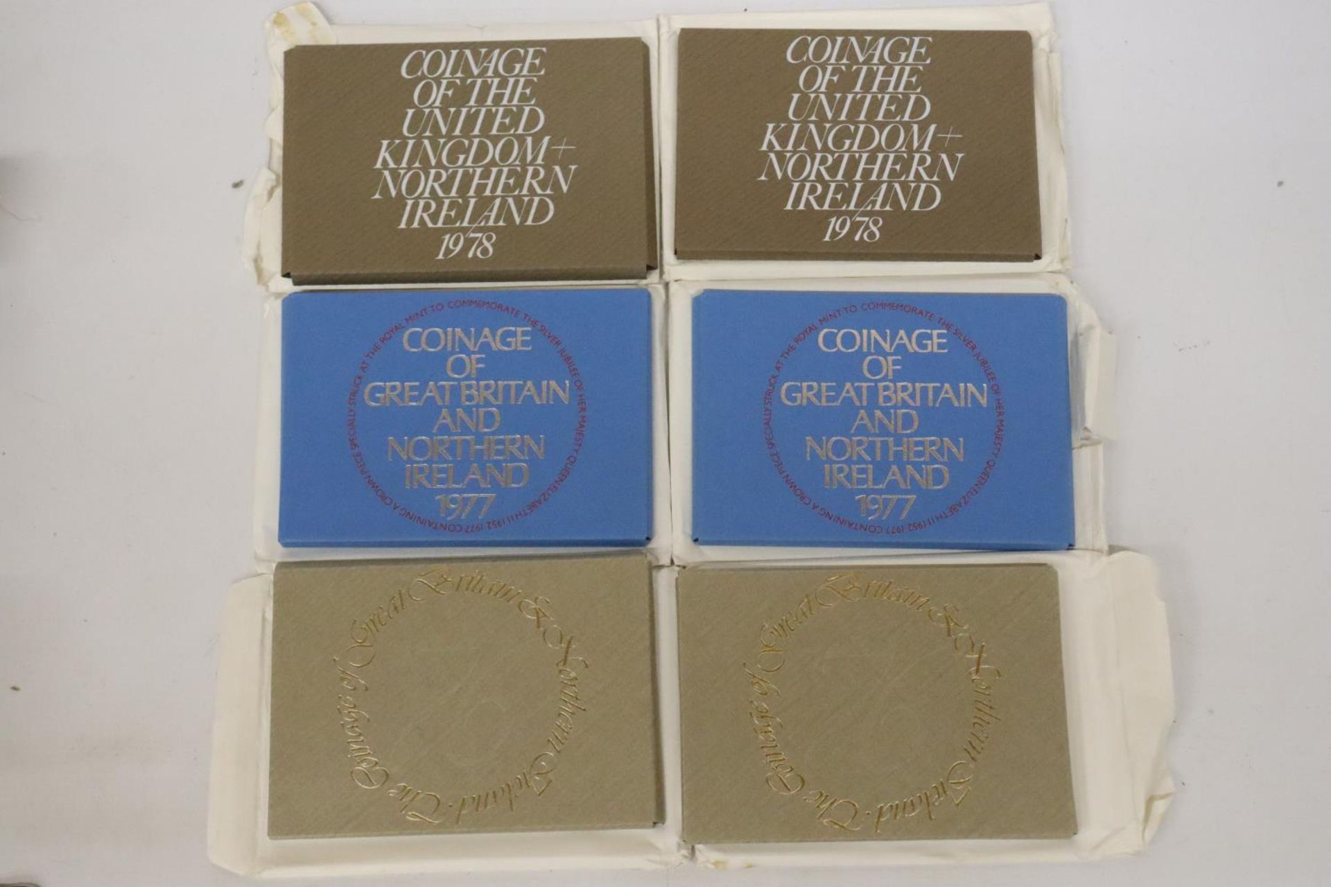 UK & NI 2 X ’76, 2 X ’77 AND 2 X ’78 YEAR PACKS OF COINS CONTAINED IN ENVELOPE