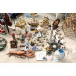 AN ASSORTMENT OF NAUTICAL RELATED ITEMS TO INCLUDE SHIPS, SAILORS AND ANIMALS ETC