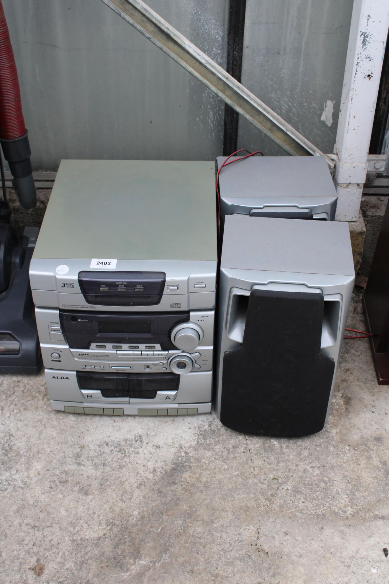 AN ALBA STEREO SYSTEM WITH SPEAKERS