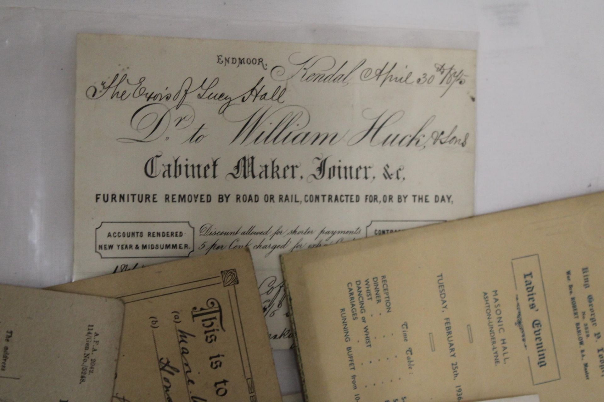 A QUANTITY OF VINTAGE EPHEMERA TO INCLUDE RECEIPTS, LETTERS, ETC - Image 2 of 6