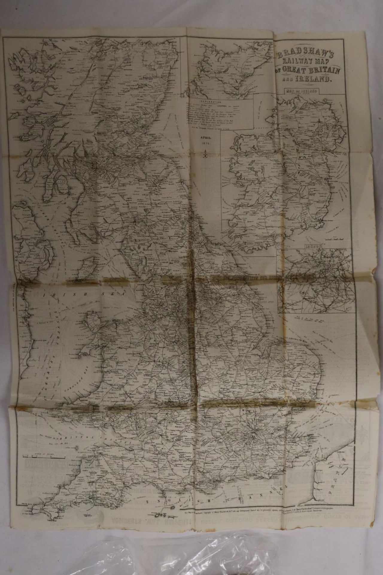 A BRADSHAWS MONTHLY RAILWAY GUIDE DATED FEBRUARY 1845, PAPERBACK VERSION AND A FOLD OUT RAILWAY MAP - Image 4 of 4