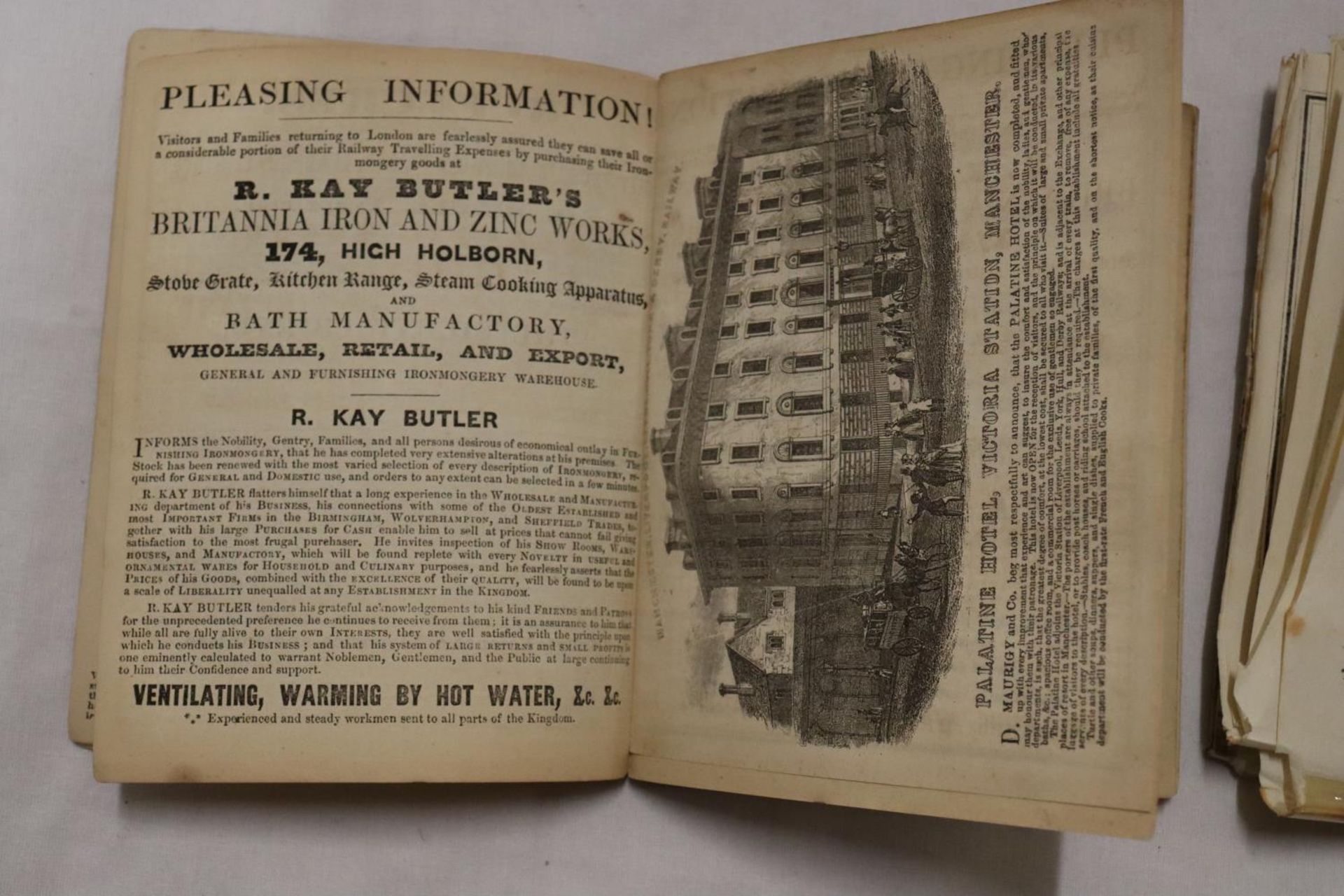 A BRADSHAWS MONTHLY RAILWAY GUIDE DATED FEBRUARY 1845, PAPERBACK VERSION AND A FOLD OUT RAILWAY MAP - Image 2 of 4