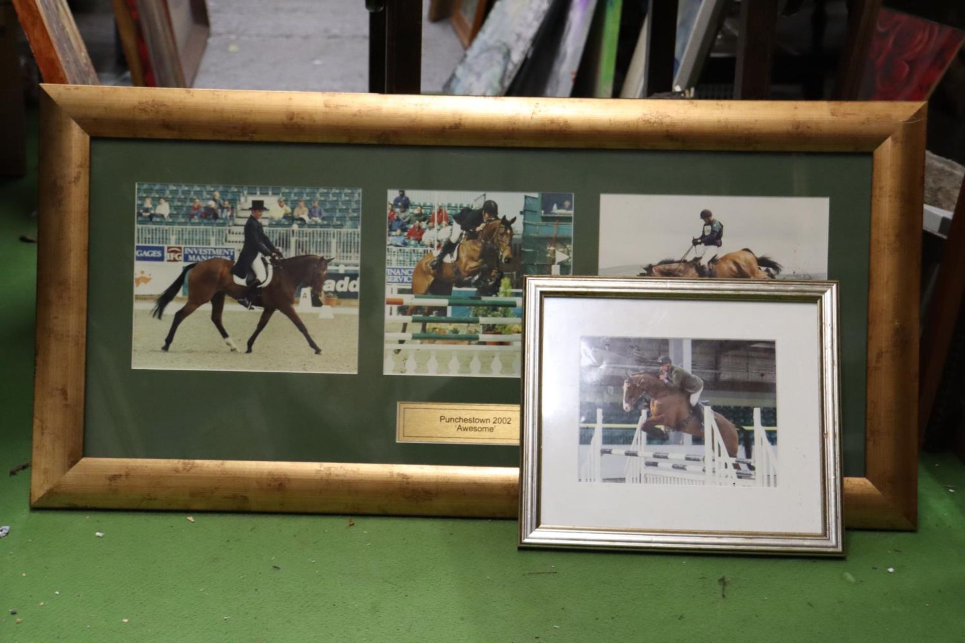 A QUANTITY OF SHOWJUMPING AND EVENTING PHOTOGRAPHS - IN FRAMES