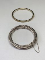 TWO SILVER BANGLES