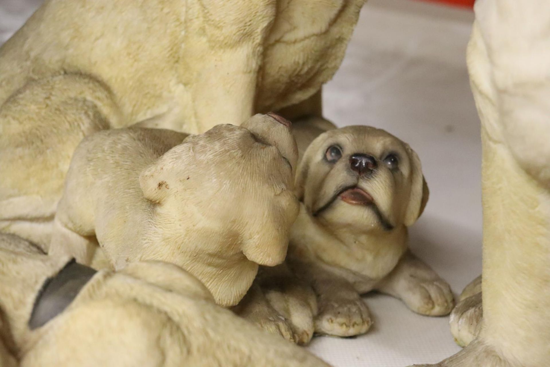 THREE LARGE RESIN GOLDEN LABRADOR DOG FIGURES - Bild 5 aus 5