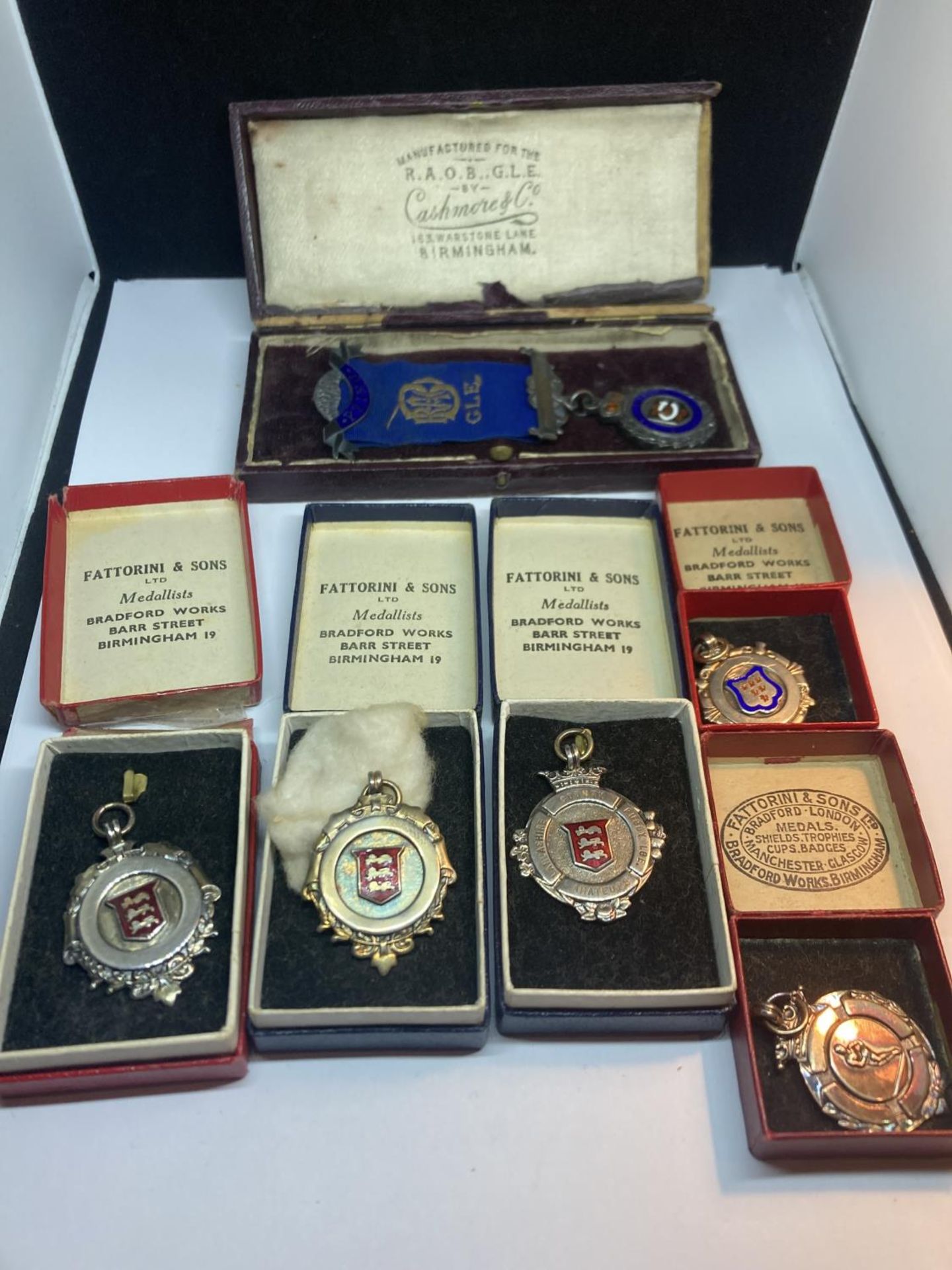 SIX BOXED HALLMARKED SILVER MEDALS TO INCLUDE FIVE FOR ATHLETICS AND A MASONIC