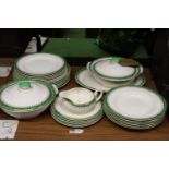 A QUANTITY OF VINTAGE ALFRED MEAKIN DINNERWARE TO INCLUDE, SERVING TUREENS, A SERVING PLATE, SAUCE
