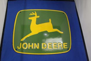 A JOHN DEERE ENAMEL SIGN