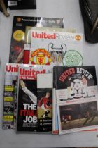 TEN VINTAGE MANCHESTER UNITED PROGRAMMES, TO INCLUDE BARCELONA AND JUVENTUS