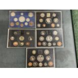 FIVE GB COIN SETS IN PRESENTATION BOXES - 1937, 95,97,98 AND 1999