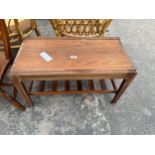 A RETRO TEAK REMPLOY TWO TIER COFFEE TABLE, 28" X 14"