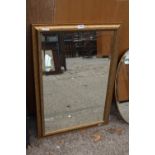 A MODERN BEVEL EDGE WALL MIRROR, 34" X 24"