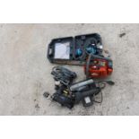 AN ASSORTMENT OF TOOLS TO INCLUDE A PETROL CHAINSAW AND A WORKZONE BATTERY DRILL ETC