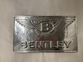 A CHROME BENTLEY WALL PLAQUE