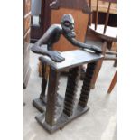 AN AFRICAN TRIBAL HARDWOOD C.D. RACK