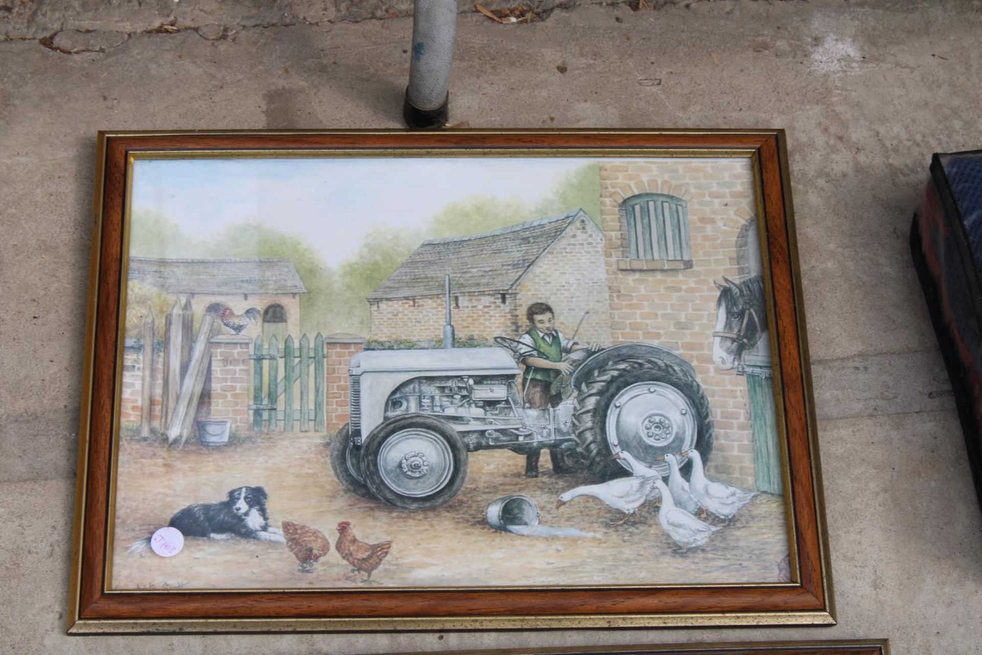 TWO FRAMED PRINTS OF VINTAGE TRACTORS - Image 2 of 2