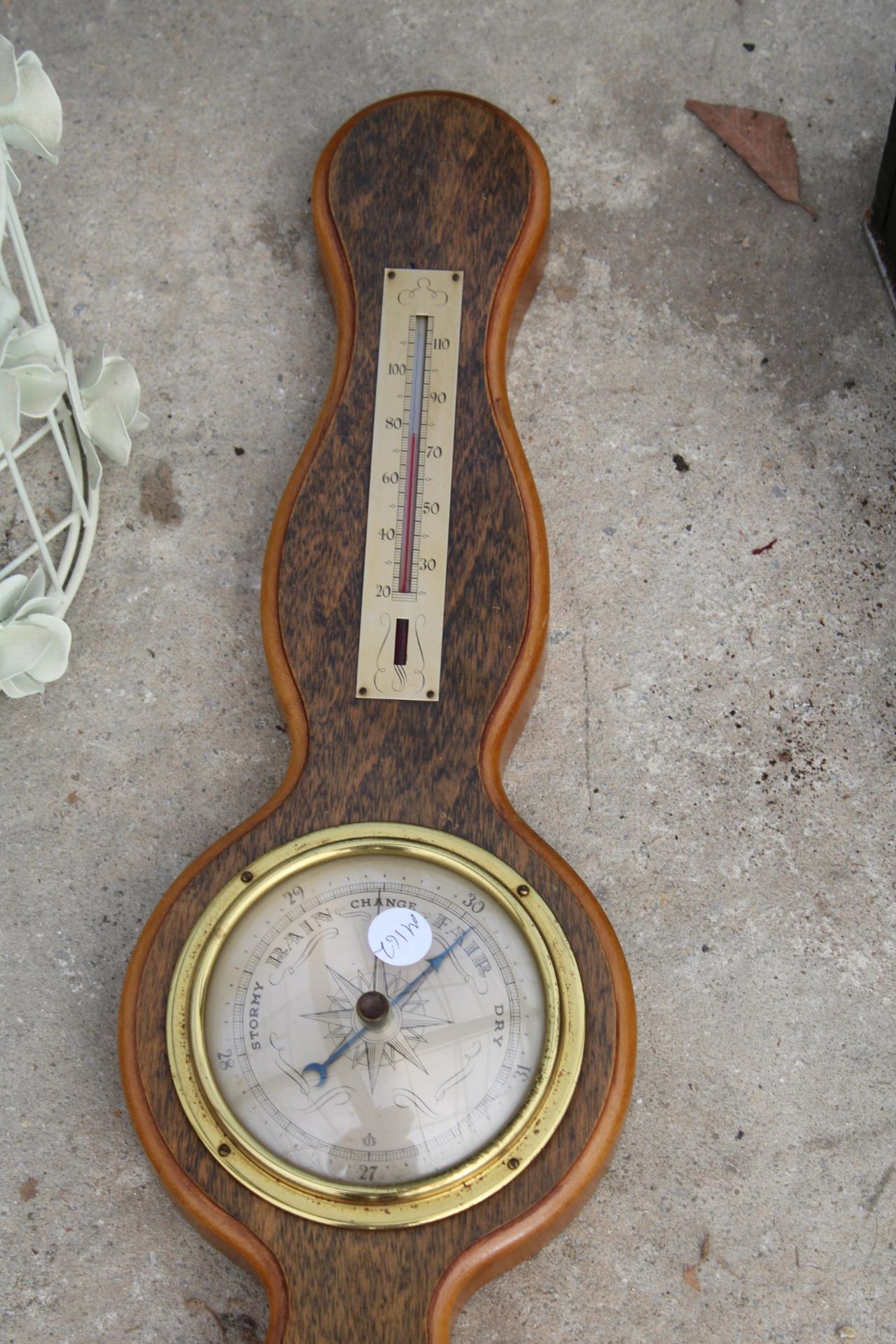 THREE ITEMS TO INCLUDE A BAROMETER, BIRDCAGE AND HORSE BRASSES - Image 2 of 2