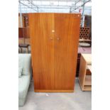 A RETRO TEAK TWO DOOR WARDROBE, 36" WIDE