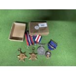 WORLD WAR II MEDALS, 1939-45 STAR, FRANCE AND GERMANY STAR 1939-45 MEDAL ETC.