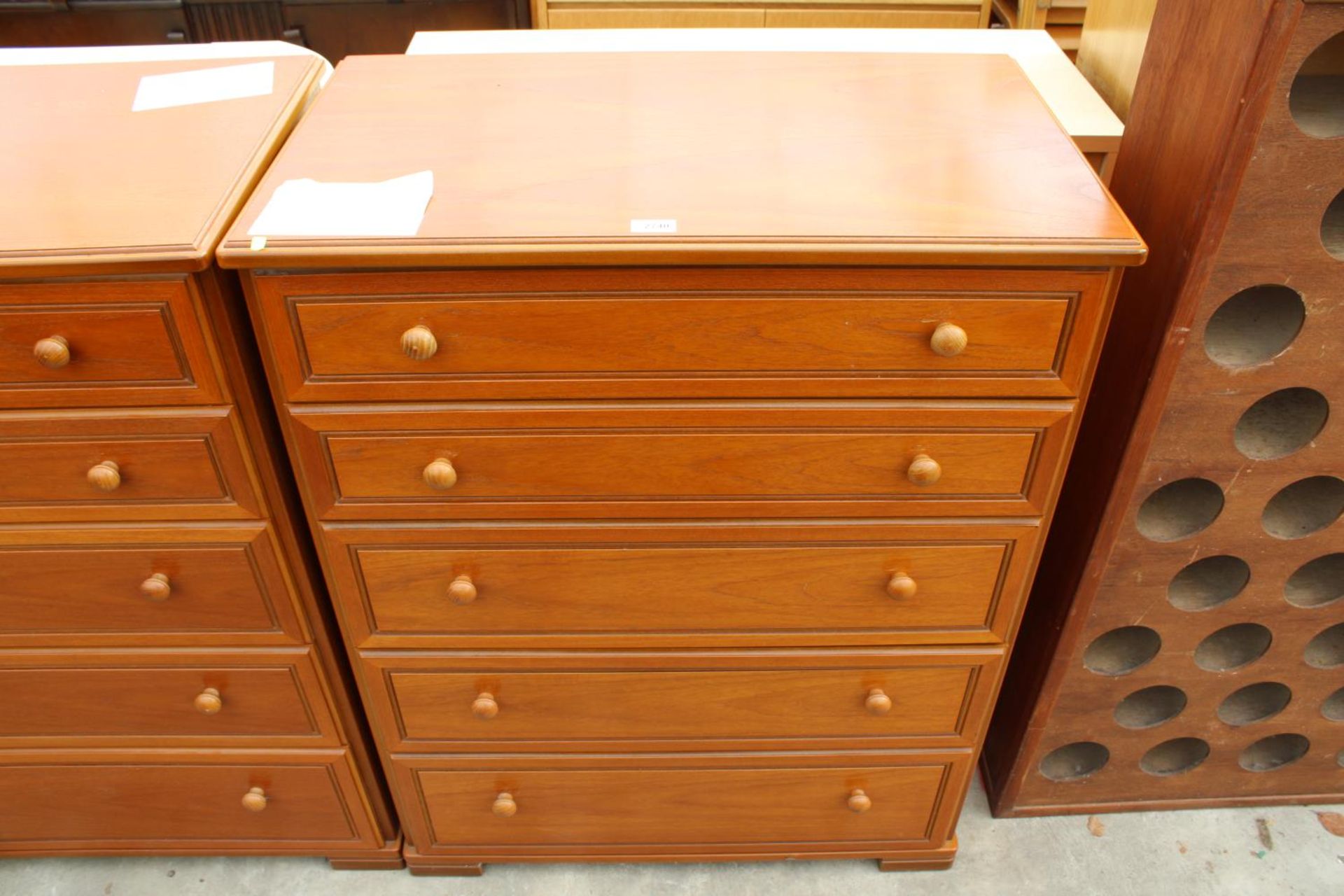 A MODERN STAG CHEST OF FIVE DRAWERS