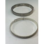 TWO SILVER BANGLES