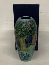 A BOXED MOORCROFT VASE "VERELEY" 1997