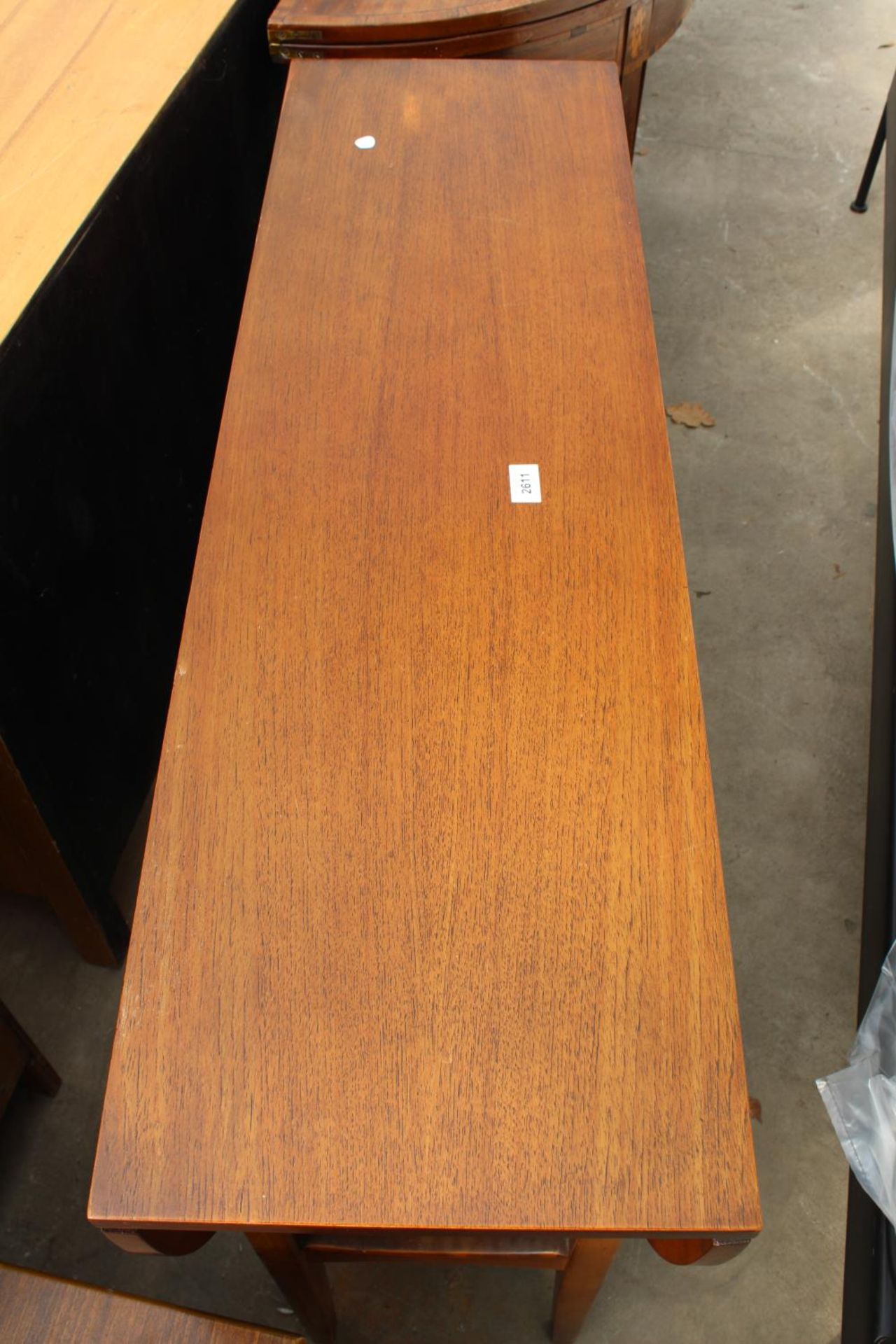 A RETRO TEAK GATE-LEG DINING TABLE, 57" X 45" OPENED - Image 3 of 3