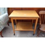 A MID 20TH CENTURY OAK 2 TIER FOLD-OVER GAMES TABLE