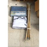 A SET OF DRAINING RODS AND TWO FLY PROTECTION HORSE RUGS