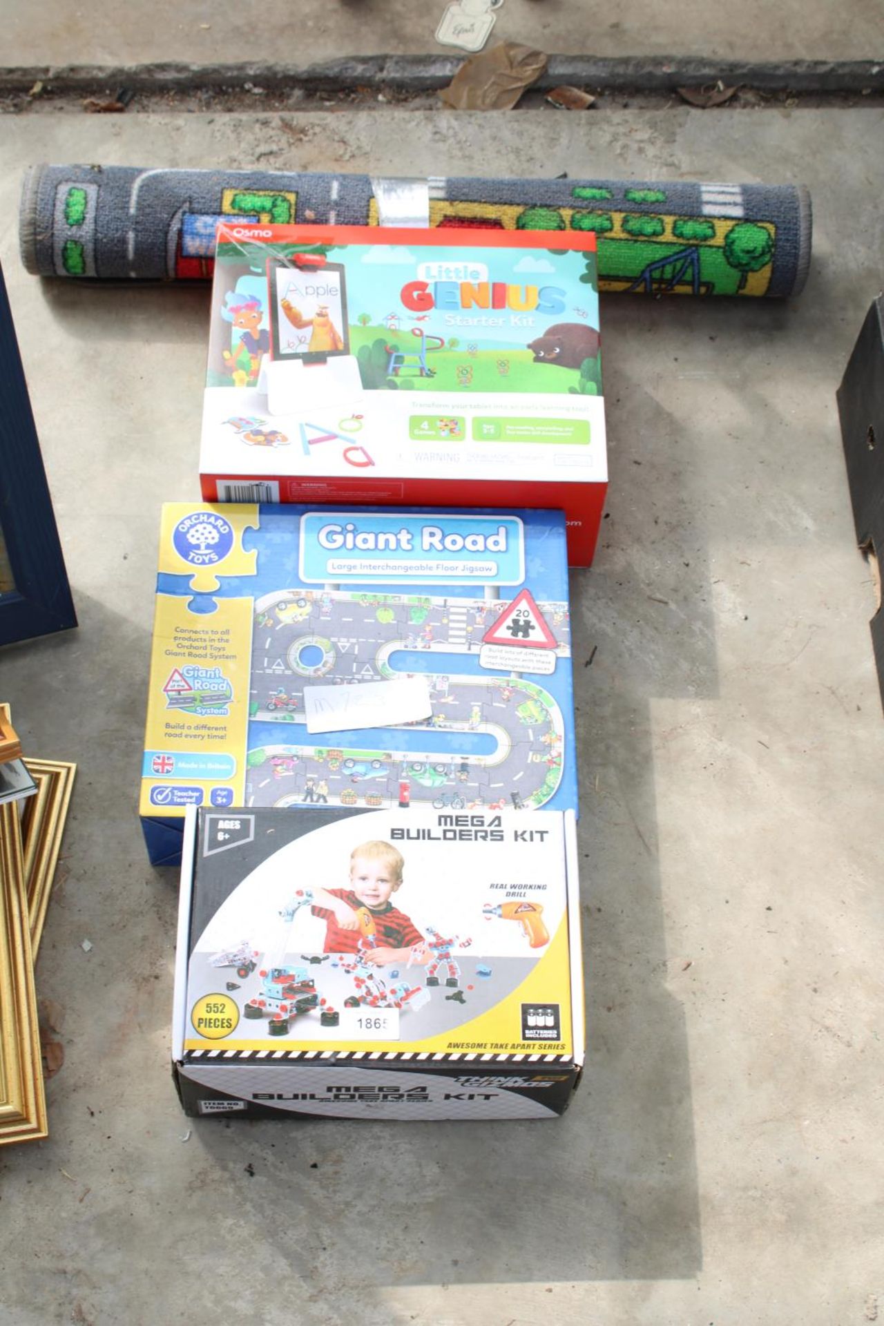 THREE CHILDRENS GAMES AND A VEHICLE ROAD MAT