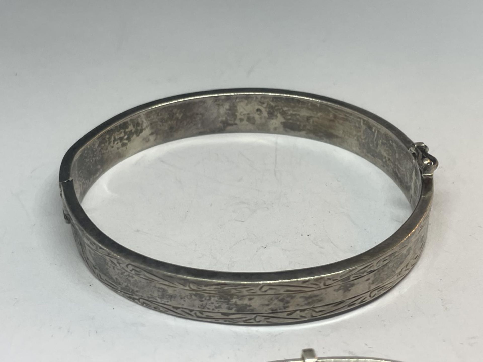 TWO SILVER BANGLES - Image 2 of 3