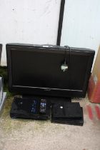 A SONY TELEVISION, A PLAYSTATION TWO AND A DVD PLAYER ETC