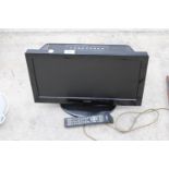 A LOGIK 18.5" TELEVISION WITH BUILT IN DVD PLAYER AND REMOTE CONTROL