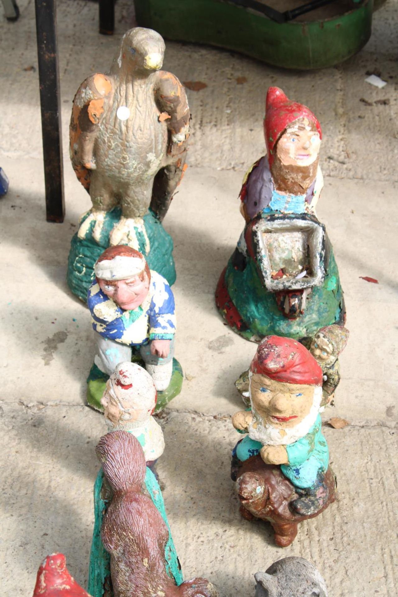 AN ASSORTMENT OF PAINTED CONCRETE GARDEN FIGURES - Image 2 of 3