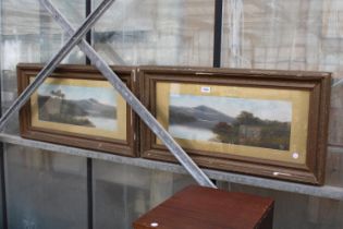 A PAIR OF VINTAGE FRAMED LAKE SCENES