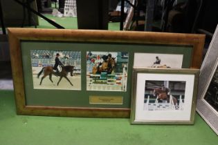 A QUANTITY OF SHOWJUMPING AND EVENTING PHOTOGRAPHS - IN FRAMES
