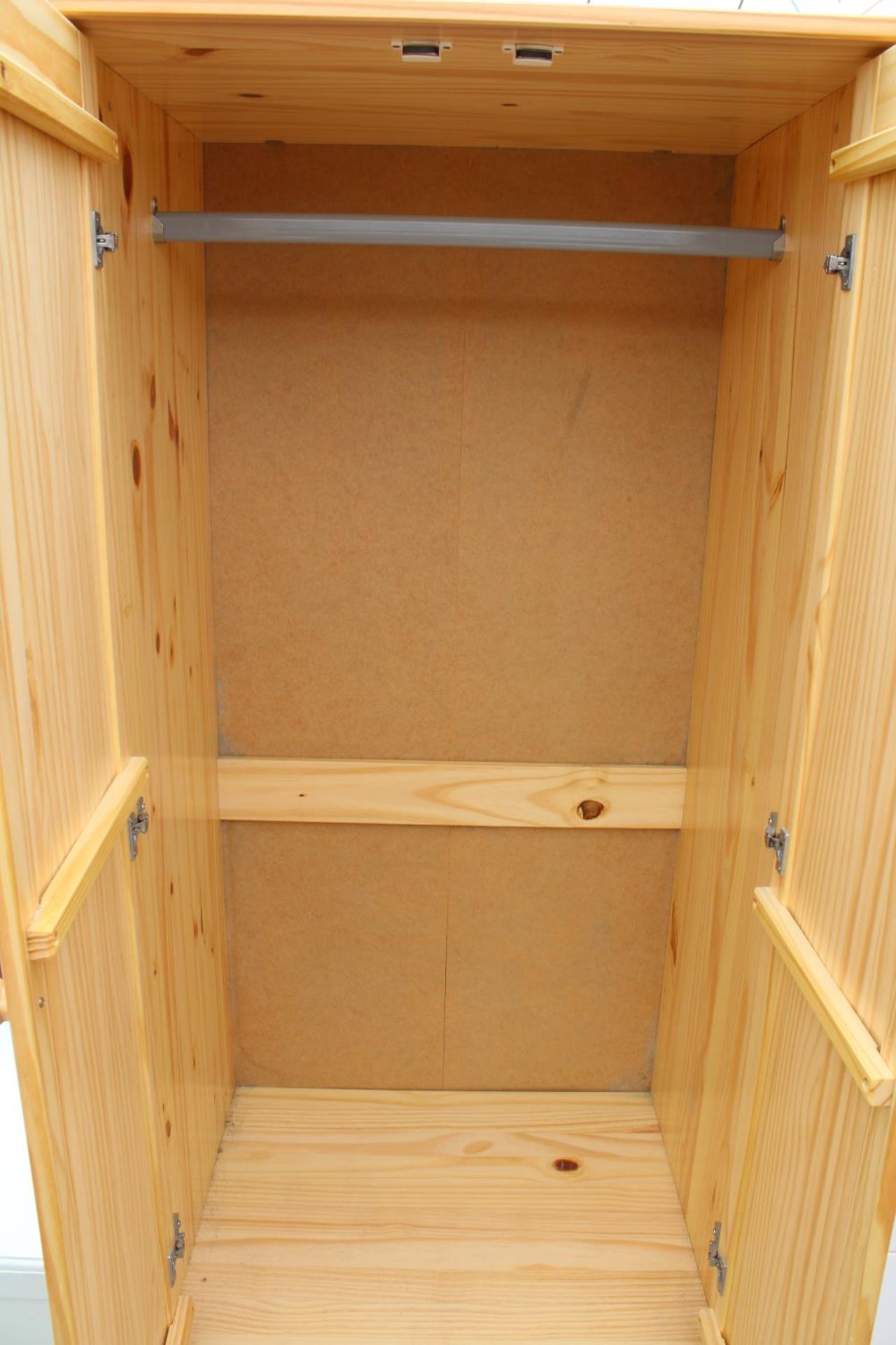 A MODERN PINE TWO DRAWER WARDROBE WITH TWO DRAWERS TO BASE, 30" WIDE - Image 2 of 2
