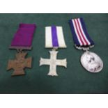 THREE REPLICA MEDALS, TO INCLUDE VICTORIA CROSS, MILITARY CROSS AND A MILITARY MEDAL