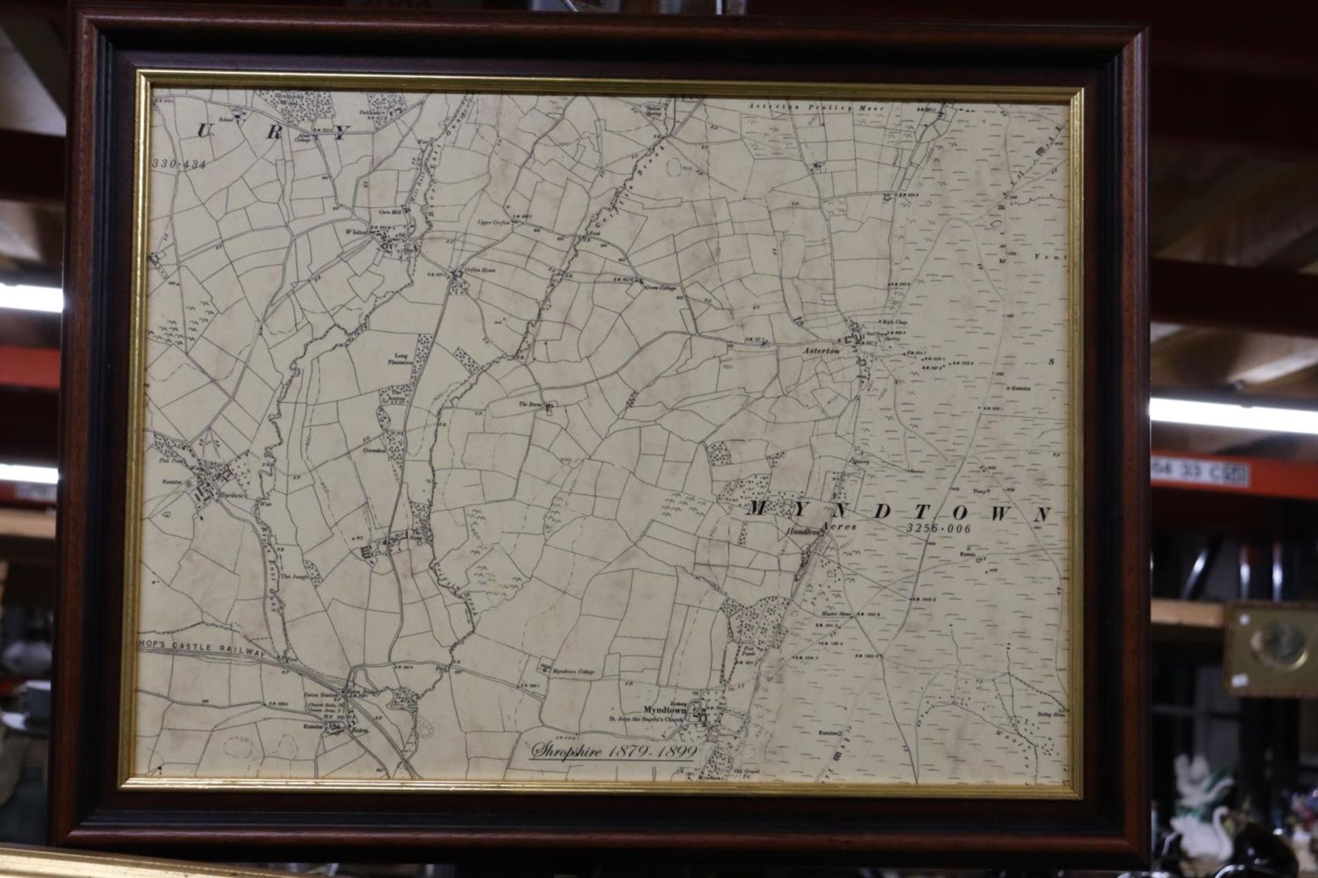 TWO FRAMED MAPS, ONE OF SHROPSHIRE 1879-1899, THE OTHER A PRINT OF SAXTON'S MAP OF ENGLAND AND - Image 2 of 5