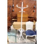 A MODERN WHITE PAINTED BENTWOOD COAT/HAT STAND