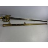 A REPLICA NAPOLEONIC WAR IMPERIAL FRENCH GRENADIERS OFFICERS SWORD AND SCABBARD, 96CM BLADE,