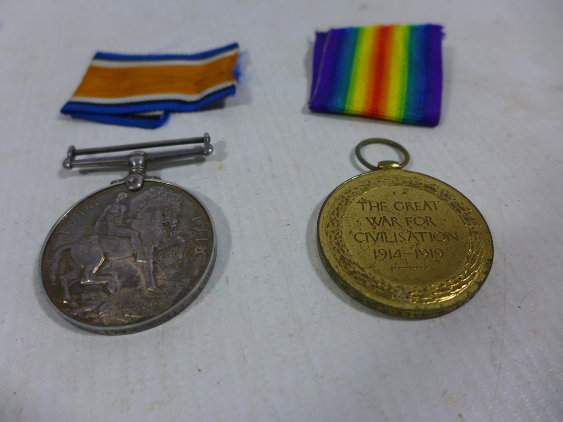 A WORLD WAR I MEDAL PAIR AWARDED TO 52515 PRIVATE H HALL RAMC - Image 2 of 2