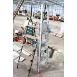 TWO STEP LADDERS TO INCLUDE A FOUR RUNG ALUMINIUM EXAMPLE