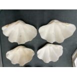 FOUR CLAM SHELL DISHES