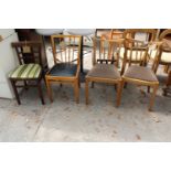 THREE VARIOUS RETRO DINING CHAIRS AND ONE OTHER