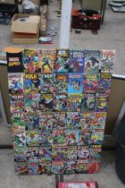 AN UNFRAMED CANVAS OF MARVEL COMICS