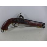 A GOOD QUALITY NON FIRING MODEL DISPLAY 1842 PERCUSSION CAP LANCERS PISTOL, 20CM BARREL, LENGTH 36CM