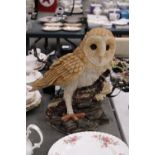 A LARGE MODEL OF A BARN OWL, HEIGHT 38CM