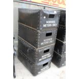 FOUR VINTAGE NORWEB METER CARRYING BOXES